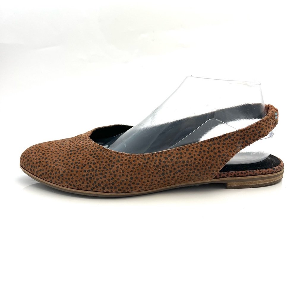 Toms Sling Back Pointed Toe Animal Print Flats Size 11